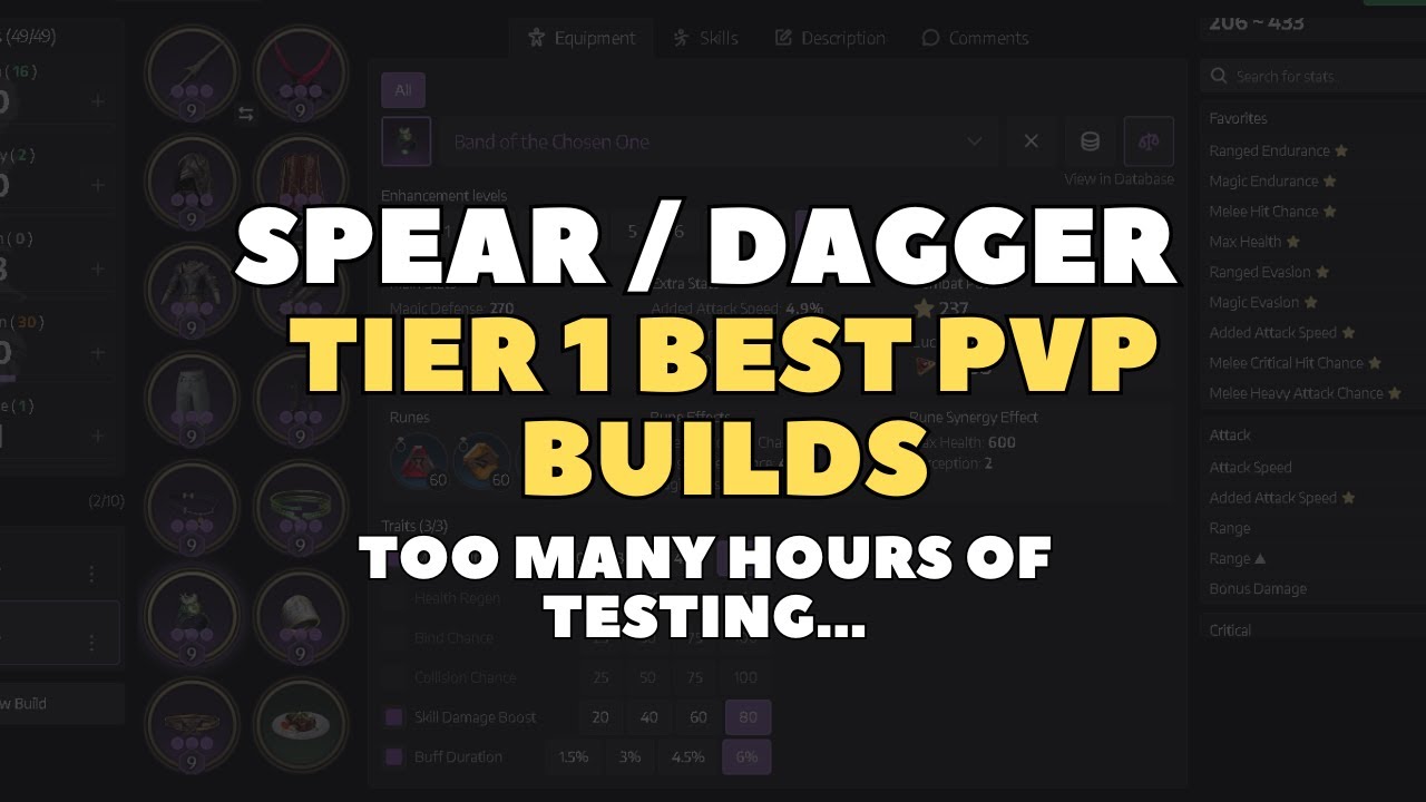 The Best Spear/Dagger PvP Builds for Tier 1 Throne and Liberty in my opinion