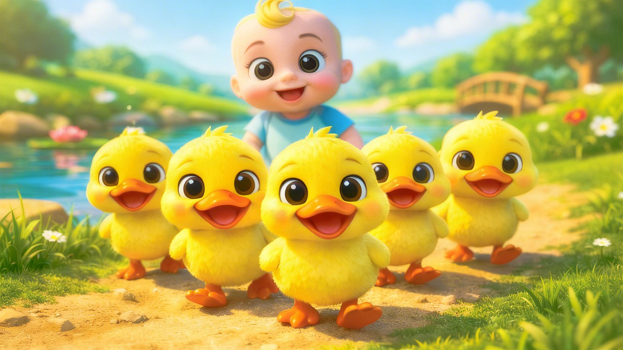 Five Little Ducks Counting Song | Fun Learning Rhyme for Kids