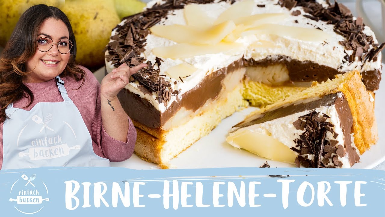 Birne Helene Torte | Sahnetorte Birne Helene | Schoko Birnen Torte 🍐🎂  😍 I Einfach Backen