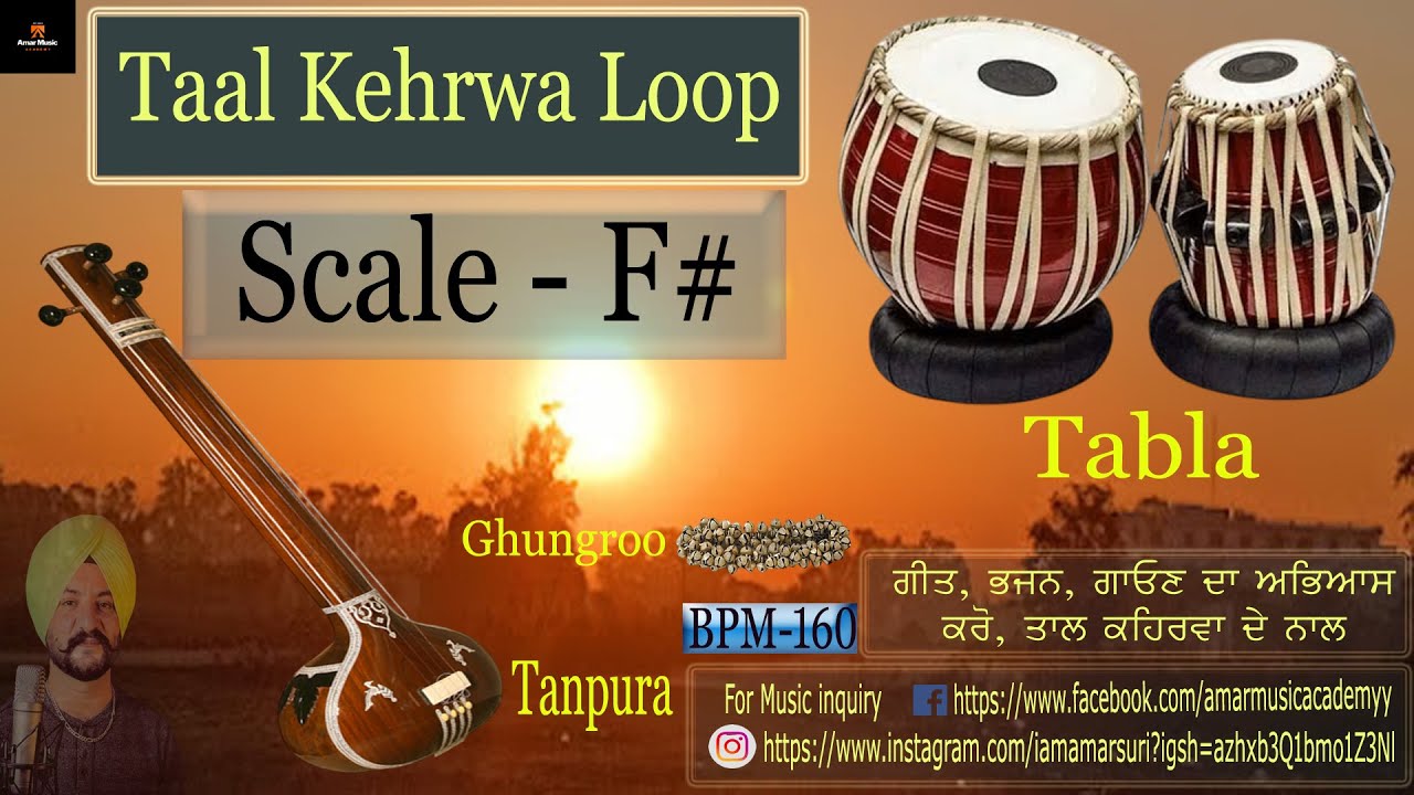 Taal Keharwa Loop With Variations  Speed 160 BPM  Scale F#  Amar Music Academy Ludhiana