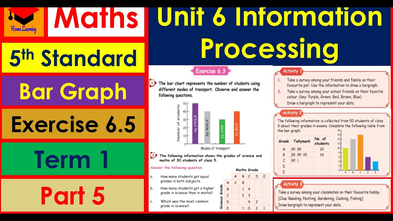 Information Processing- Exercise 6.5- Part 5- 5th Std- Maths- Unit- 6- Pages 93 to 96- Bar Graph