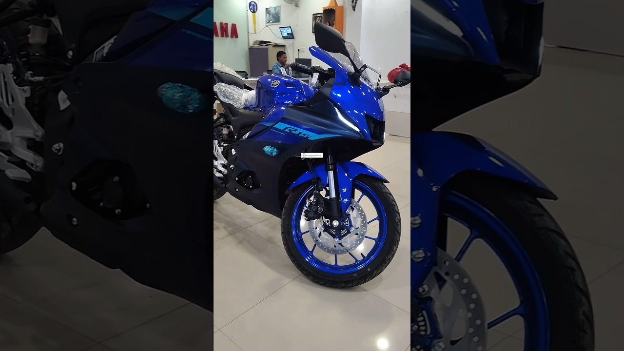 Killer Look 🔥 New Yamaha R15 v4 in racing blue colour #bike #shorts #trending #r15 #r15v4 #2025