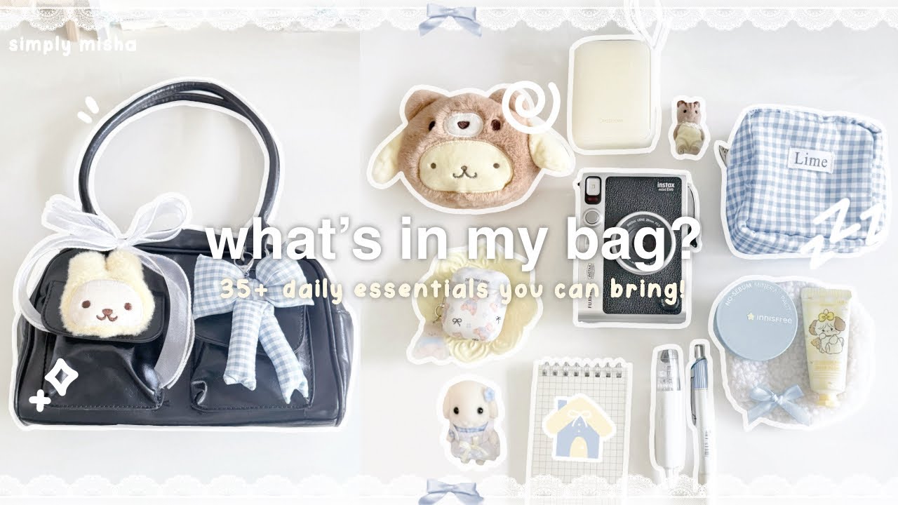 WHAT’S IN MY EVERYDAY BAG 2025🎐🐇 : 35+ cute & aesthetic items,  it girl daily essentials, bag deco!