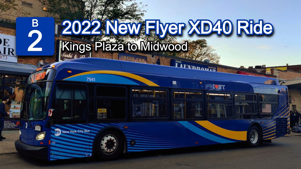 NYCT B2 Bus Ride: 2022 New Flyer XD40 7941 from Kings Plaza to Midwood