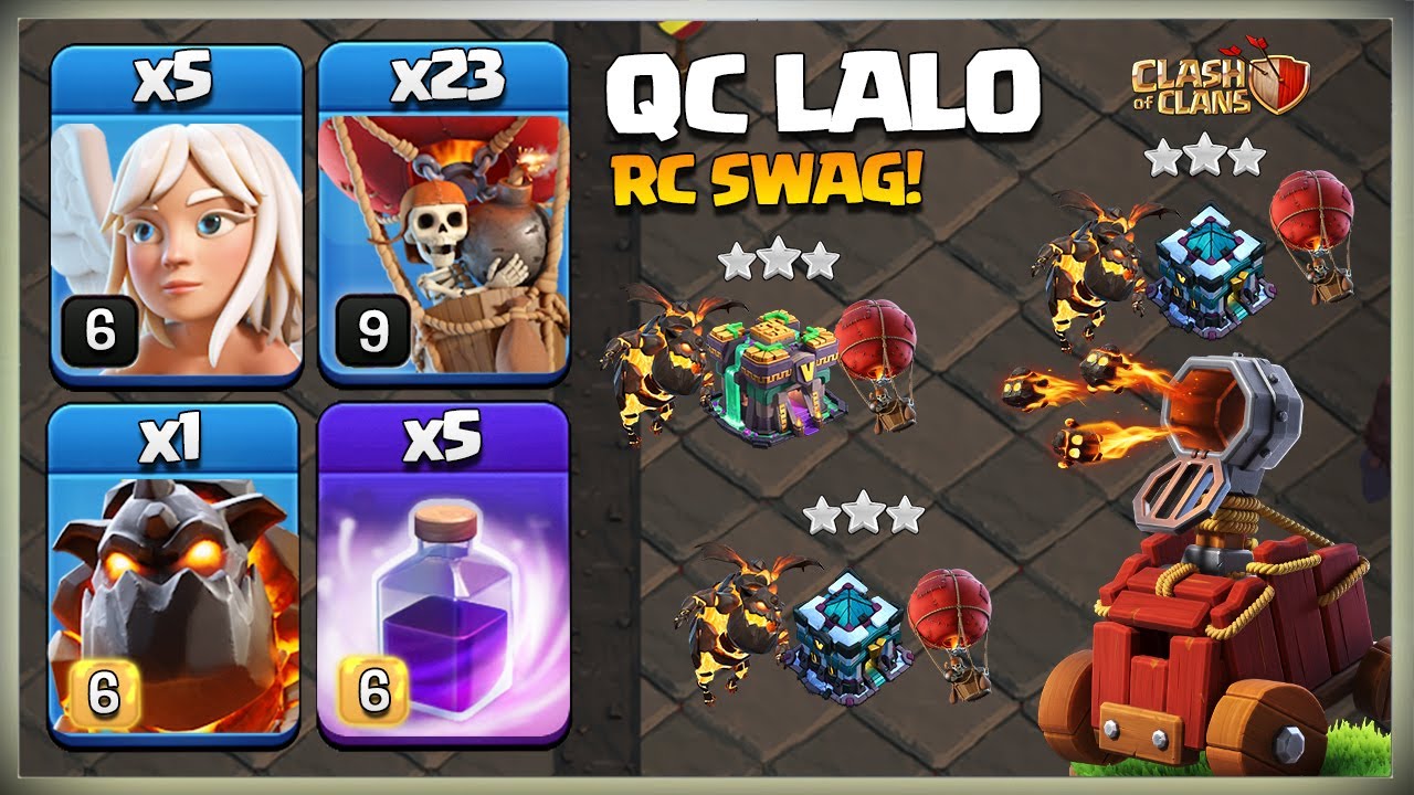 AFTER UPDATE Th13 Queen Charge LaLo | TH13 QC LALO | Th13 LAVALOON Attack - Best Th13 3 Star Attack