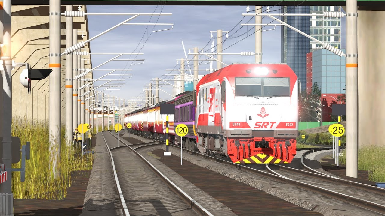 TRS22 ขบวน170/726/171/1118 ผ่านซุ้มเครื่องกั้นถนนฉิมพลี ด้านทิศตะวันตกของสถานีตลิ่งชัน