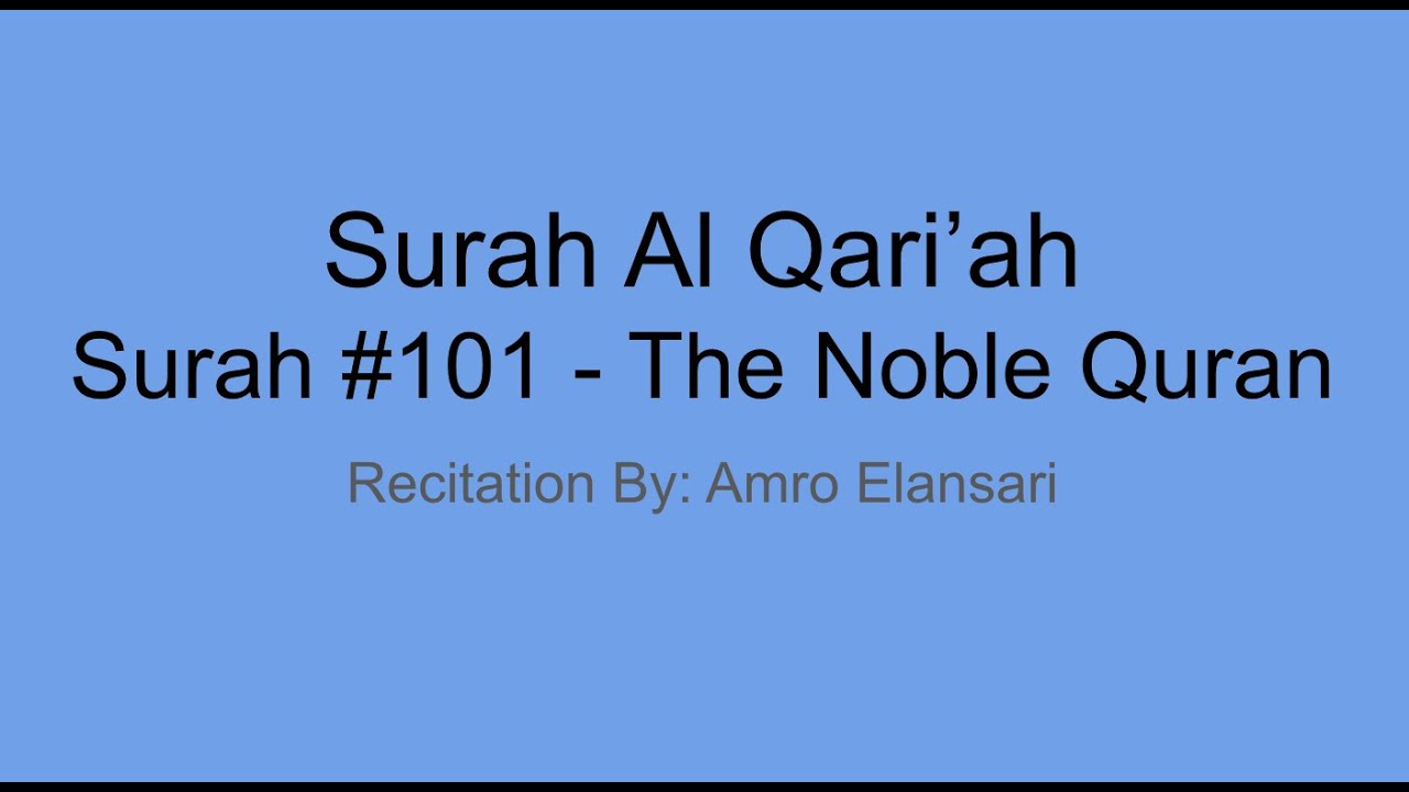 Surah Al Qari’ah Surah 