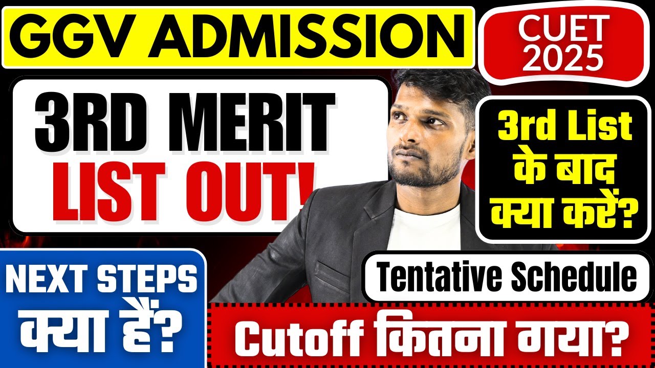 GGV 3rd Offline Cutoff & Counselling Schedule 2025 Released | Check Details Now