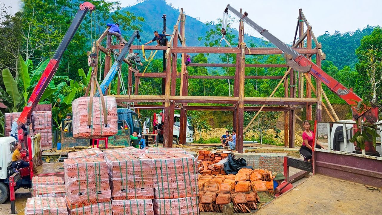 FULL VIDEO: Control a Crane To Transport 100,000 ricks, Build Wooden Houses, Rescue Dongfeng Trucks