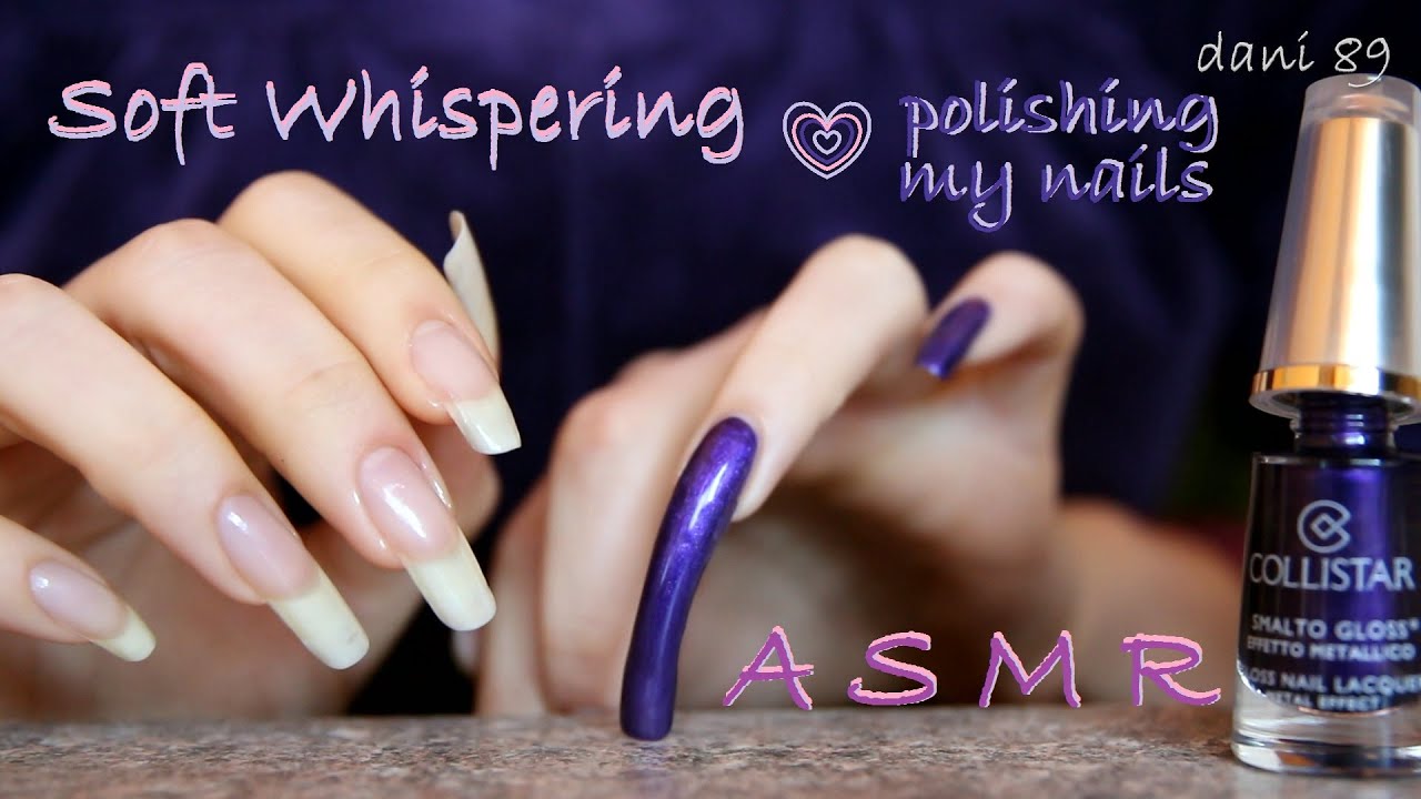 🎤 ASMR: Soft Italian Whispering ❤️ Polishing my Natural Nails 💅 [BINAURAL sounds]