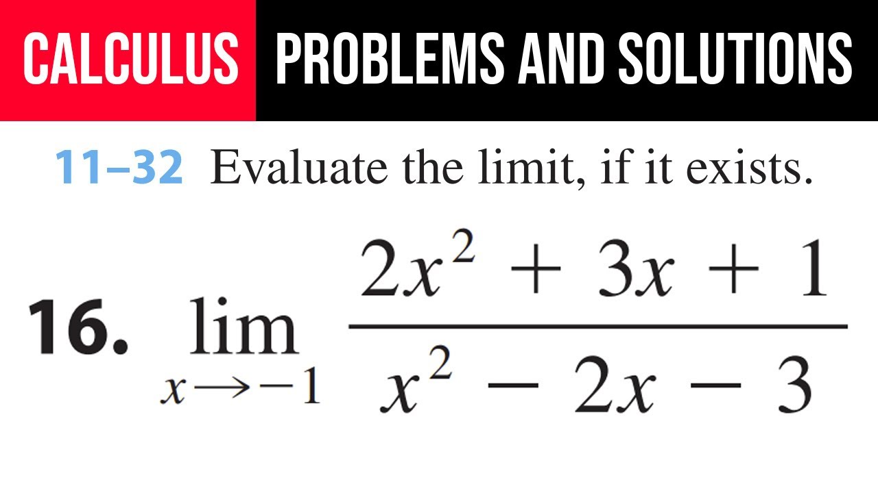 16. Вычислите предел, если он существует. lim(x→-1)⁡(2x^2+3x+1)/(x^2-2x-3)