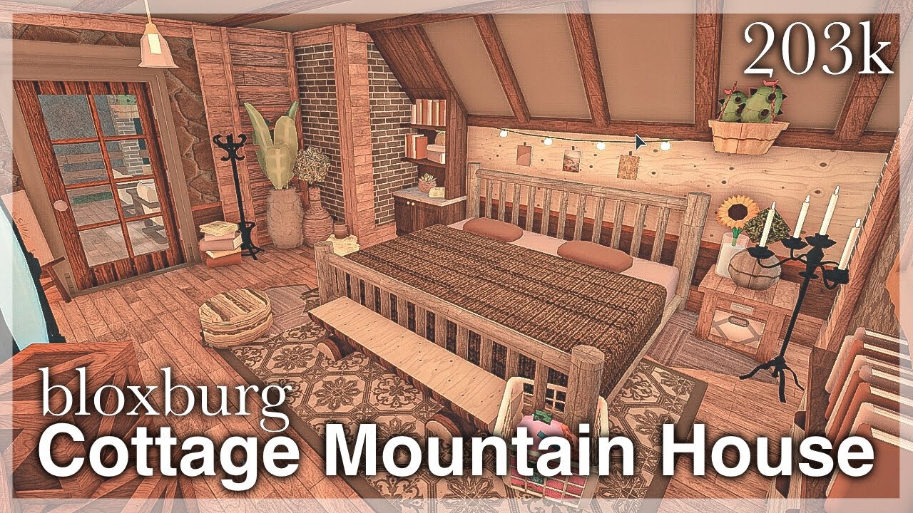 Bloxburg - Cottage Mountain House Speedbuild (interior + full tour)