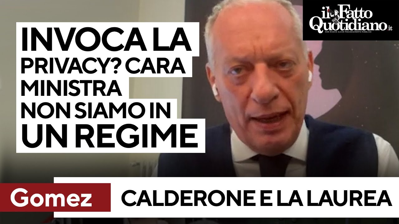 Calderone e la laurea, Gomez alla ministra: 