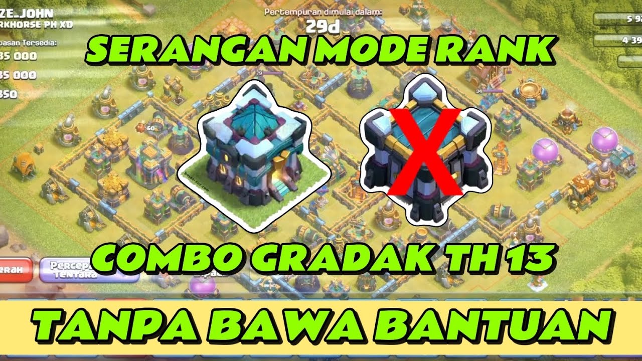 Combo ini solusinya kalo gak ada bantuan!!. FULL SERANGAN TH 13 MODE RANK.