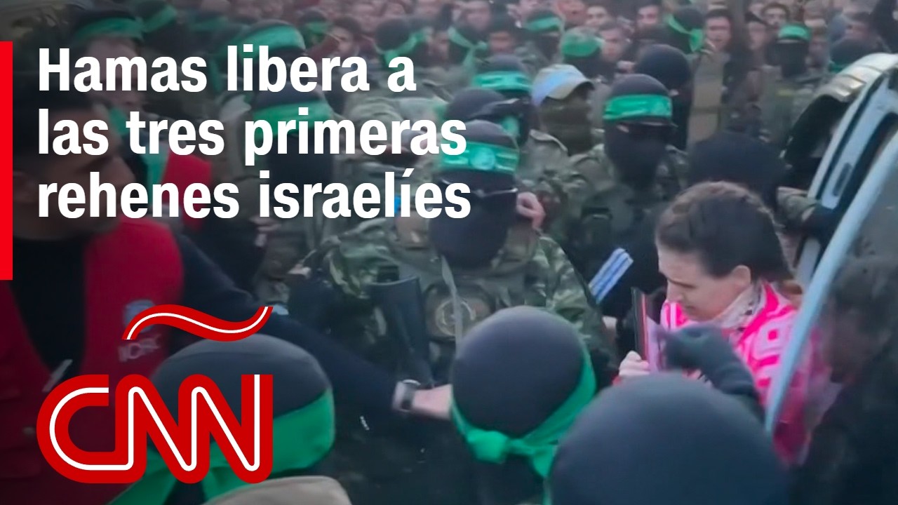 Hamas libera a tres rehenes israelíes tras iniciar el alto el fuego