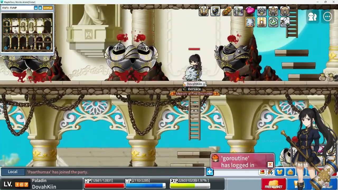 Artale - lv167 Paladin exp test at Road to Oblivion 4