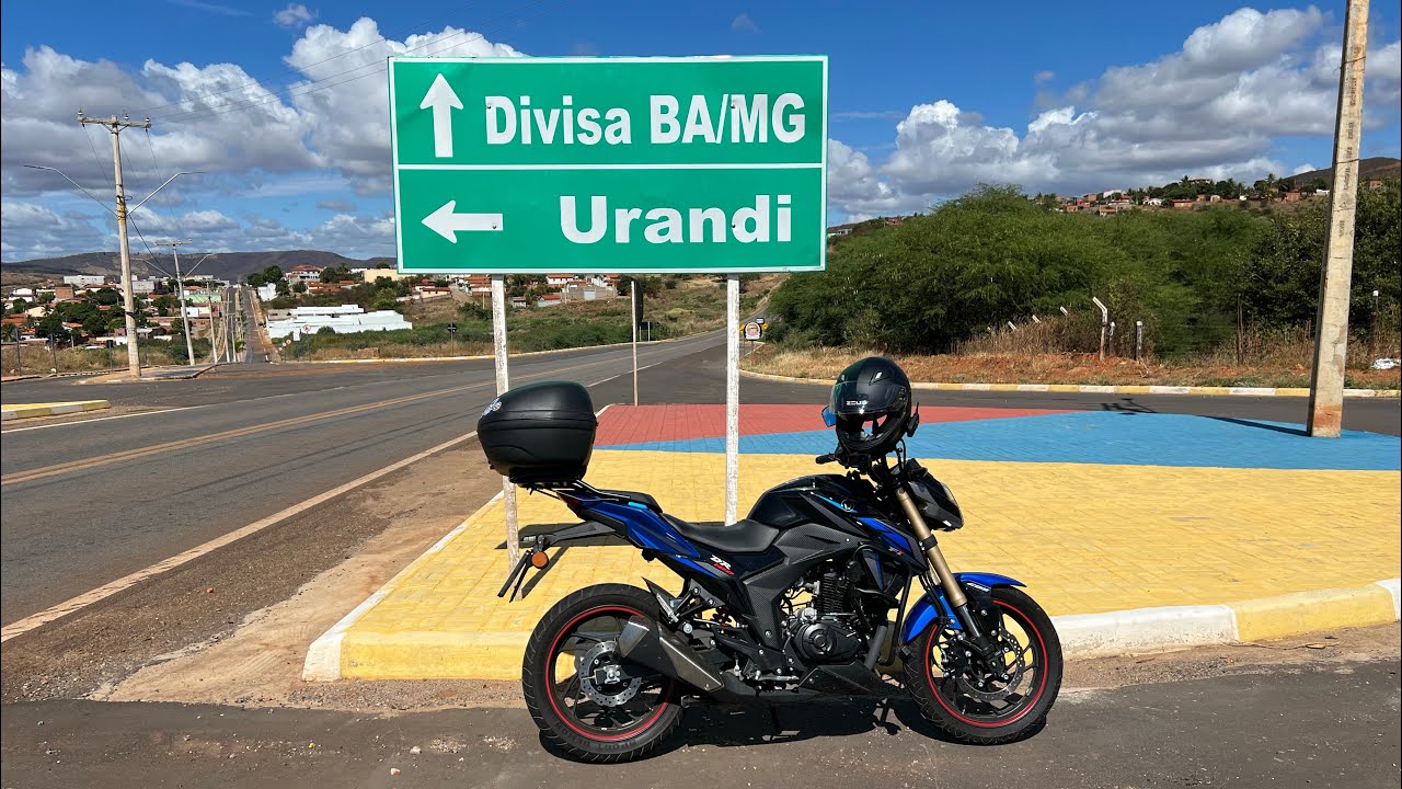 08-Viagem de moto ao nordeste 2023 Divisa de estados BA x MG, Urandi x Espinosa Com a Haojue DR-160