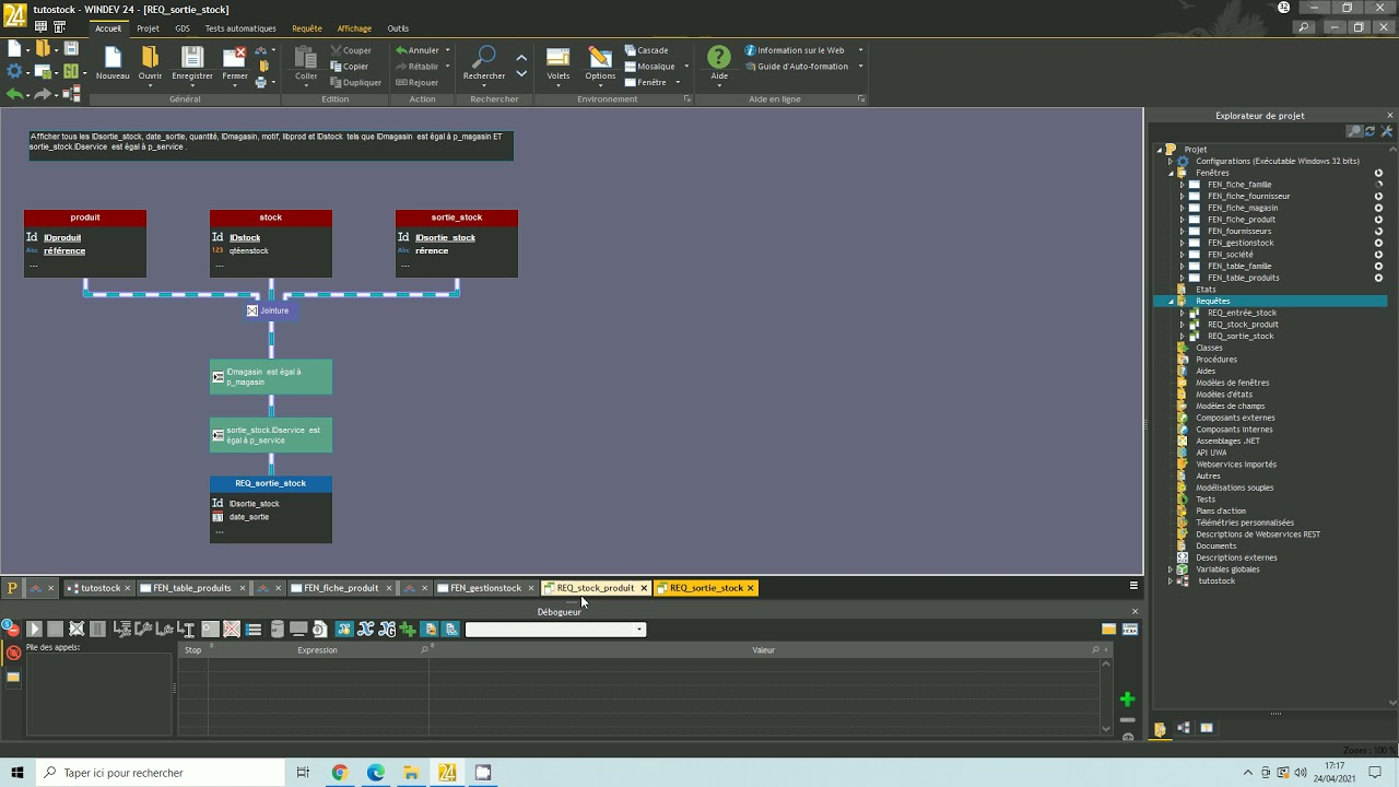 Windev 24 tutoriel complet création d'un logiciel de stock partie 7