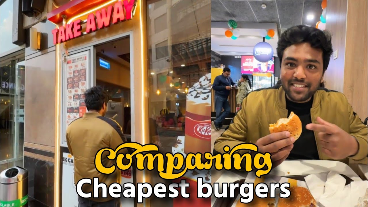 Comparing Cheapest burger of burger King, McDonald's and burger singh vlog #17