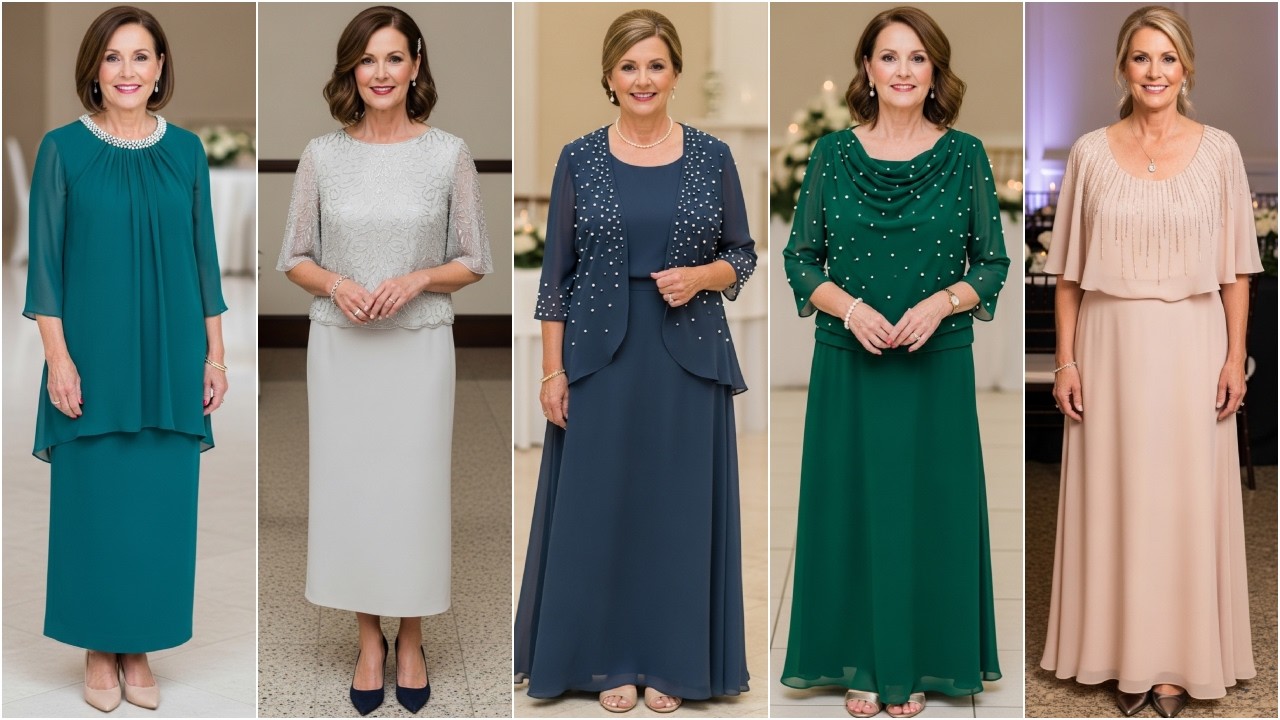 Elegant Chiffon Two-Piece Mother of the Bride Dresses: Sophisticated Looks for Every Silhouette