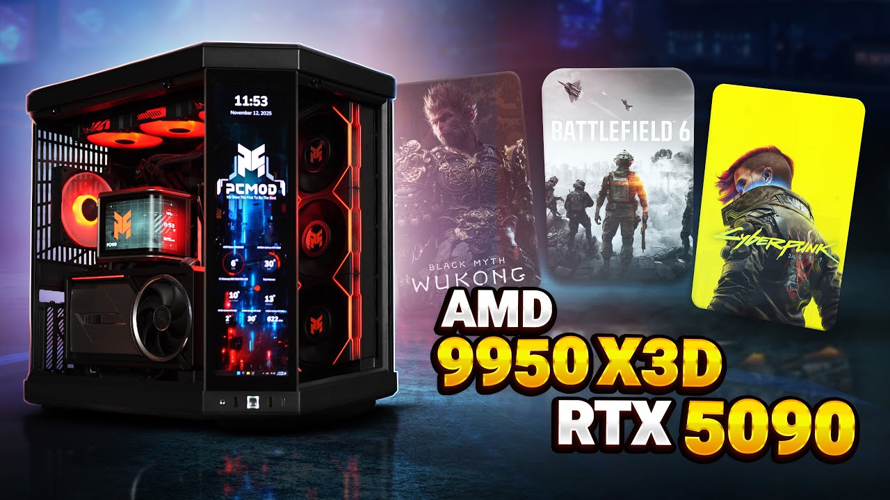 قوی‌ترین سیستم گیمینگ 2025؟ RTX5090 + Ryzen 9950X3D هیولا ساختیم!