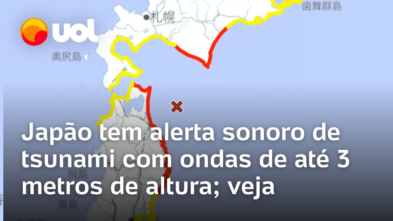 Terremoto de magnitude 7,6 atinge o Jap&atilde;o; governo alerta para tsunami com ondas de at&eacute; tr&ecirc;s metros