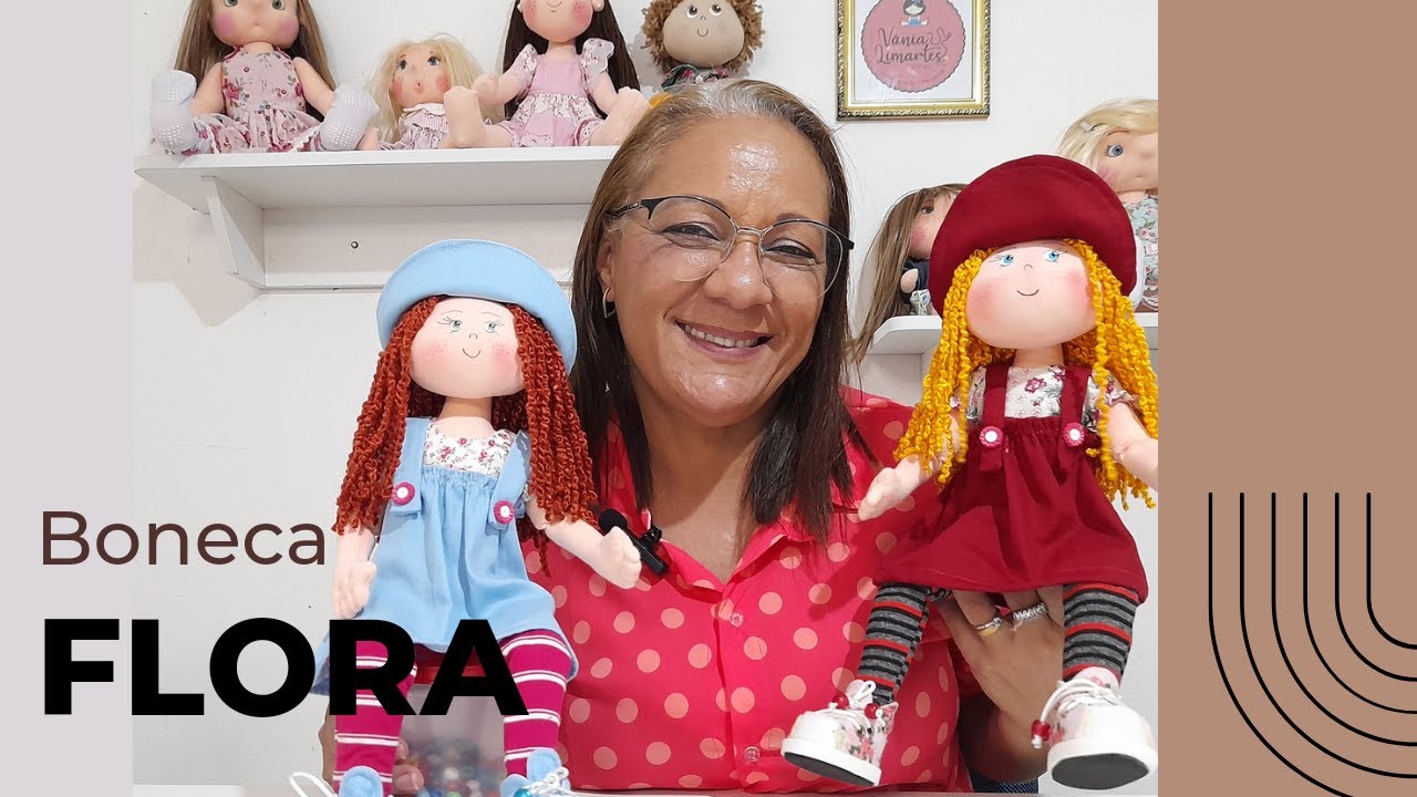 BONECA DE PANO FLORA PARTE 02 - MOLDES NA DESCRIÇÃO DO VIDEO #artesanato #diy #boneca