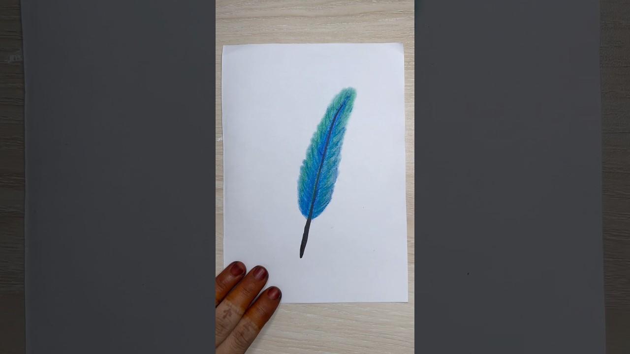 How to draw blue quill #shortsfeed #trending #youtubeshorts #viralvideo #featherpainting#quill