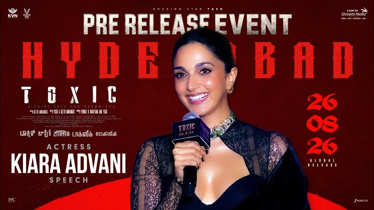 Kiara Advani Speech at Toxic Pre-Release Event | Rocking Star Yash | KVN | Monster Mind Creations