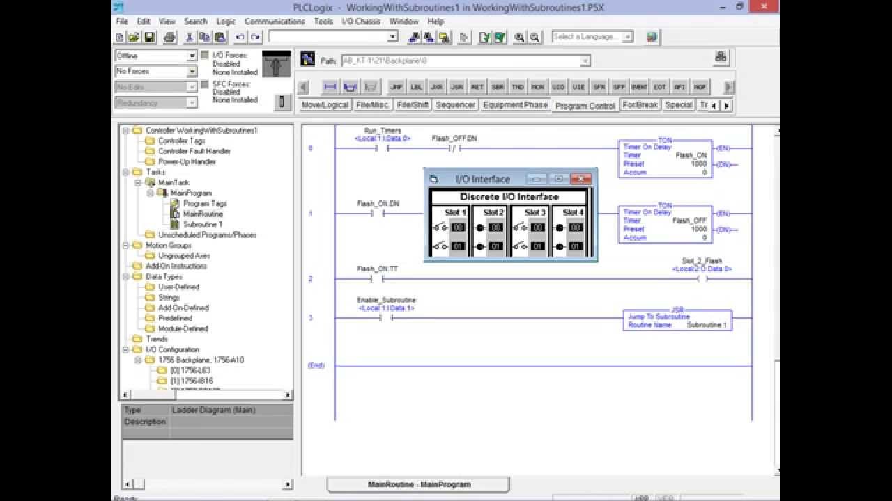 PLCLogix 5000 Tutorial 4 - Working With Subroutines - PLC Technician