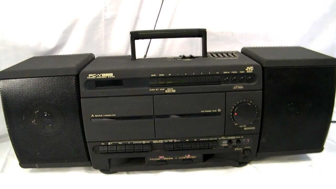 VINTAGE JVC AM/FM STEREO  CASSETTE RECORDER DETACHABLE SPEAKER BOOMBOX - PC-Y999