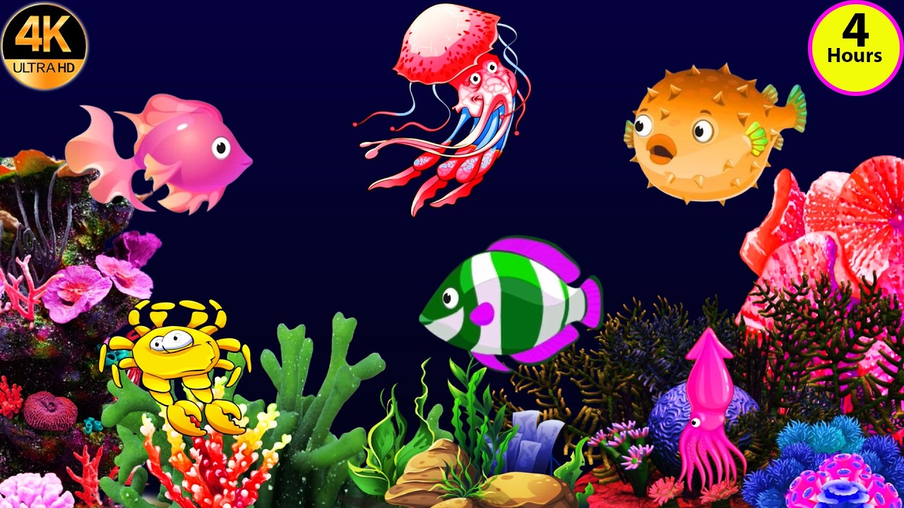 4 Hours Bedtime Lullabies and Calming Undersea Animation Baby Lullaby Sleep And Relaxing music # 548