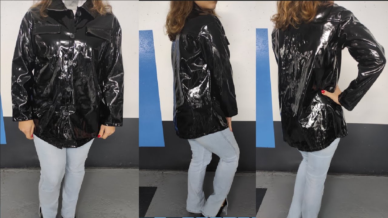 sublime shiny black pvc vinyl latex jacket 😗😗😗