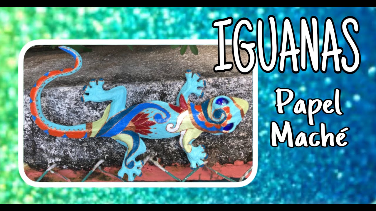 IGUANA DE PAPEL MACHÉ Y MDF/Paper Mache