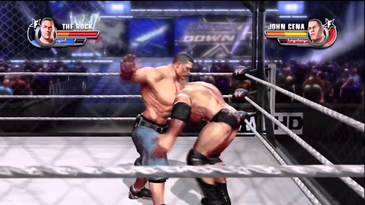 WWE All Stars John Cena vs The Rock steel cage match