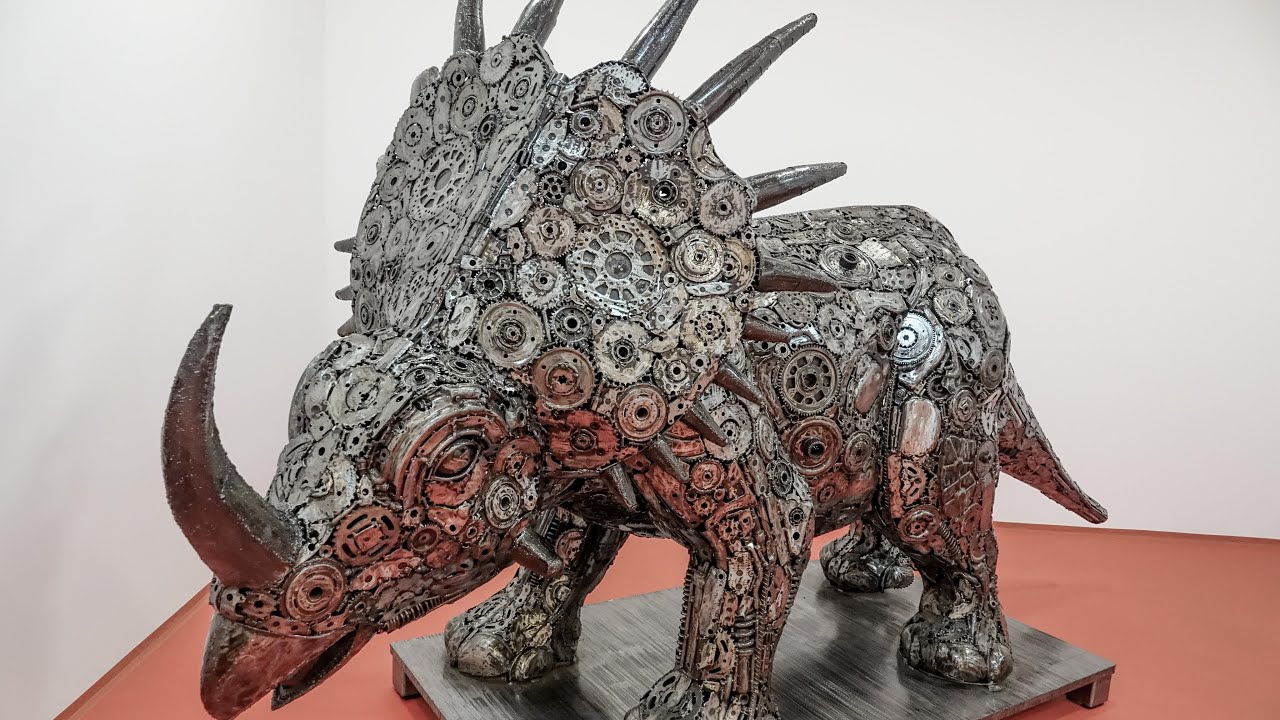 Triceratops Dinosaur Steel Figure. Prague