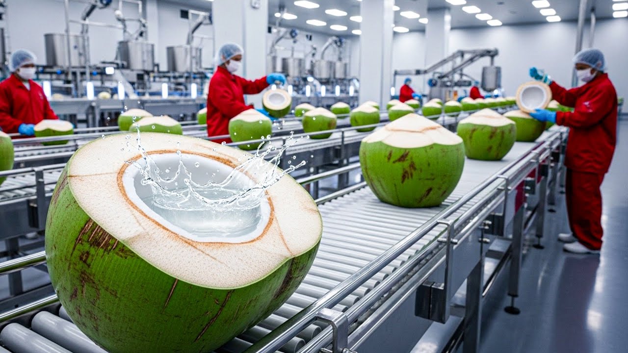 How Coconut Water Is Really Made | Inside a Modern Coconut Factory (Full Process)