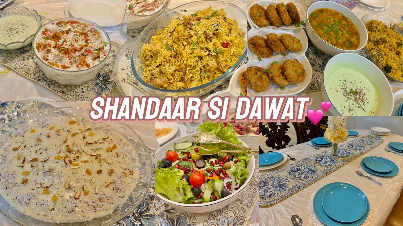 Shandaar Dawat💕Dawat Vlog with Table setting😍kheer -cutlets-chicken pulao-Dahi phulki | perfect menu