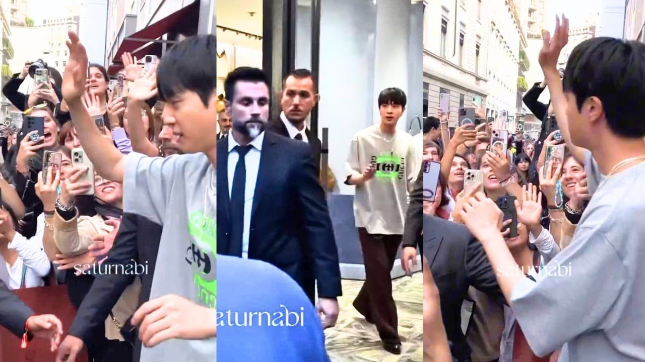 BTS Jin Spotted At Gucci Store After Milan Fashion week | Jin For Milan Fashion Show 2024