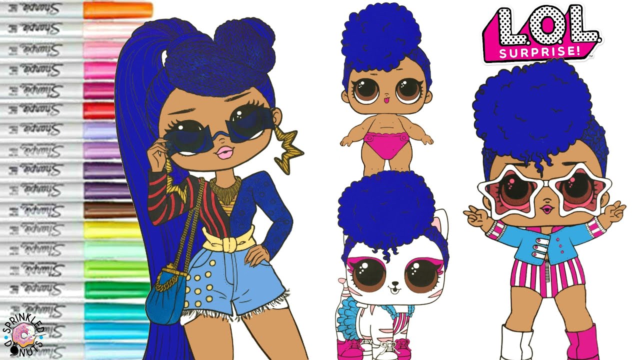 LOL Surprise OMG Coloring Book Family Miss Independent LIL Sister Independent Queen Independent Meow