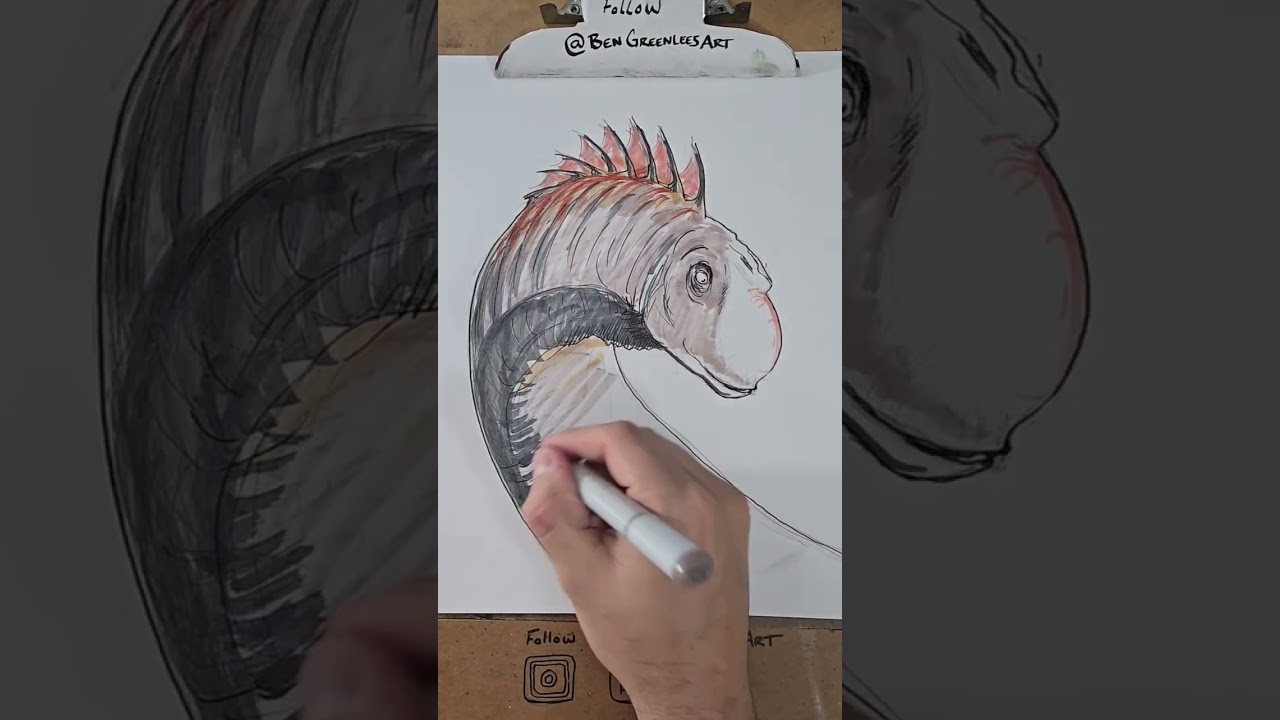 Dinosaur time-lapse speed drawing #dinosaur #jurassicworld #fanart #drawing