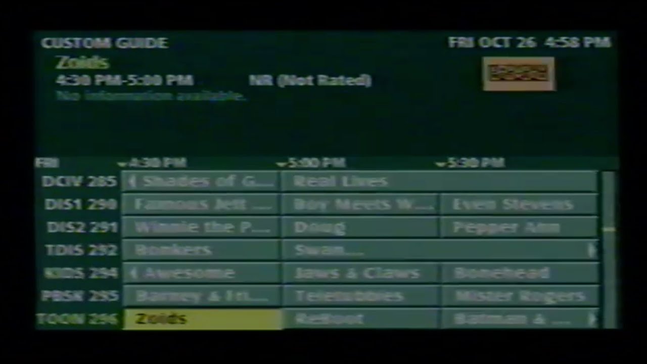 Channel Surfing With An Old Person On Friday October 26th 2001