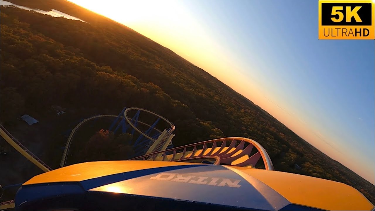 Nitro POV 5K B&M Hyper Coaster |Sunset| Six Flags Great Adventure Jackson, NJ