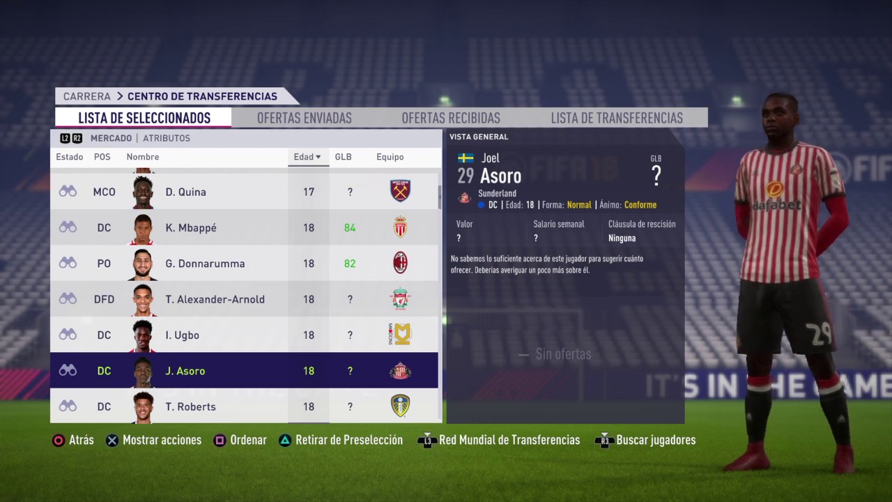 FIFA 18 JOVENES PROMESAS SUB-22 REAL FACE MODO CARRERA