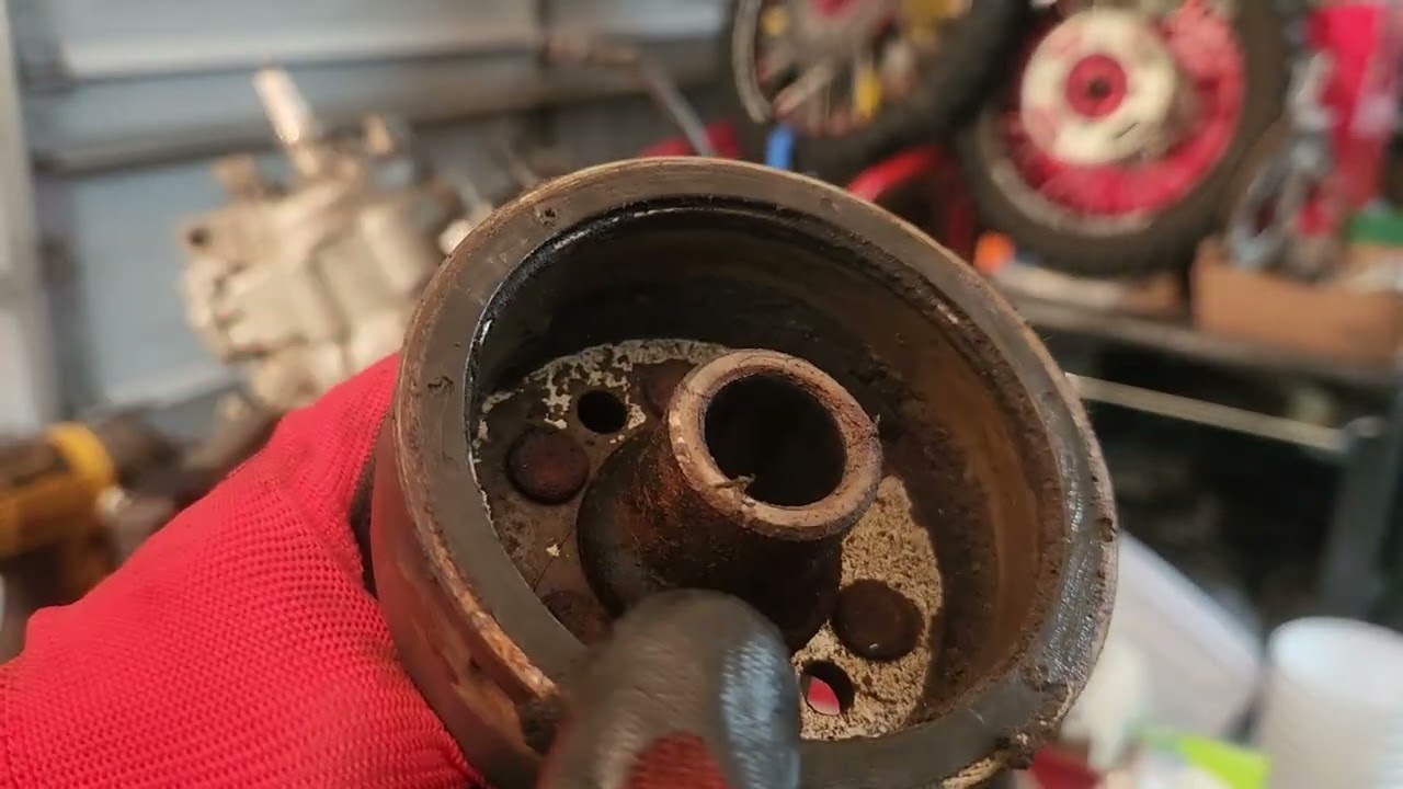 1998 - 2000 Kawasaki KX80 Stator & Flywheel Removal - Part 1 of 4 Removing Crankshaft from Crankcase