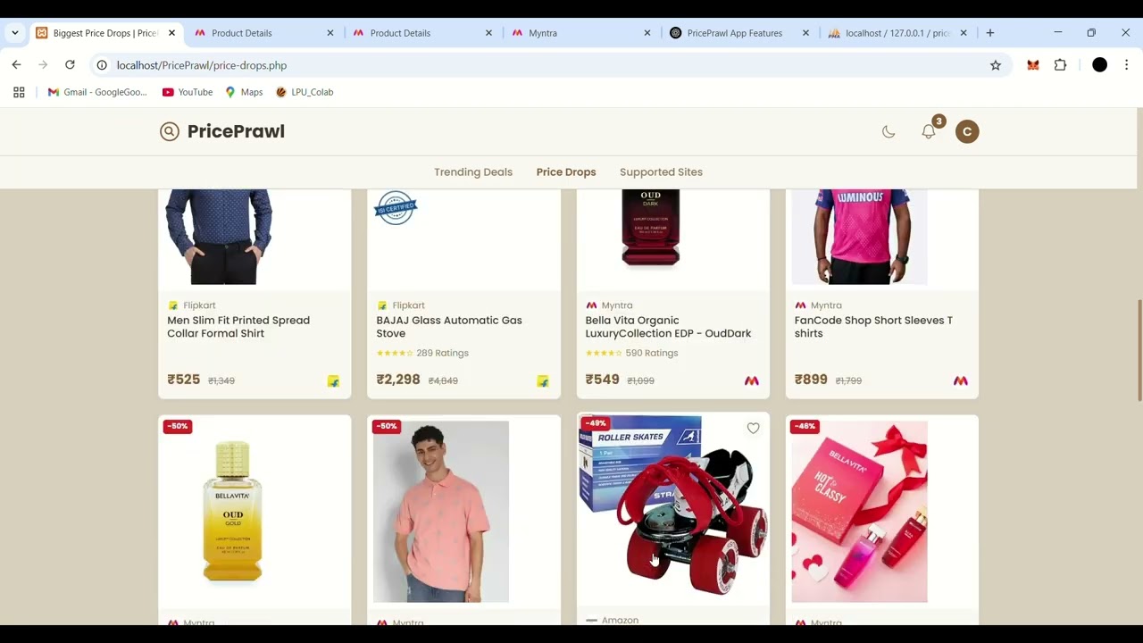 PricePrawl - The ultimate Price comparison tool for indian shopping websites
