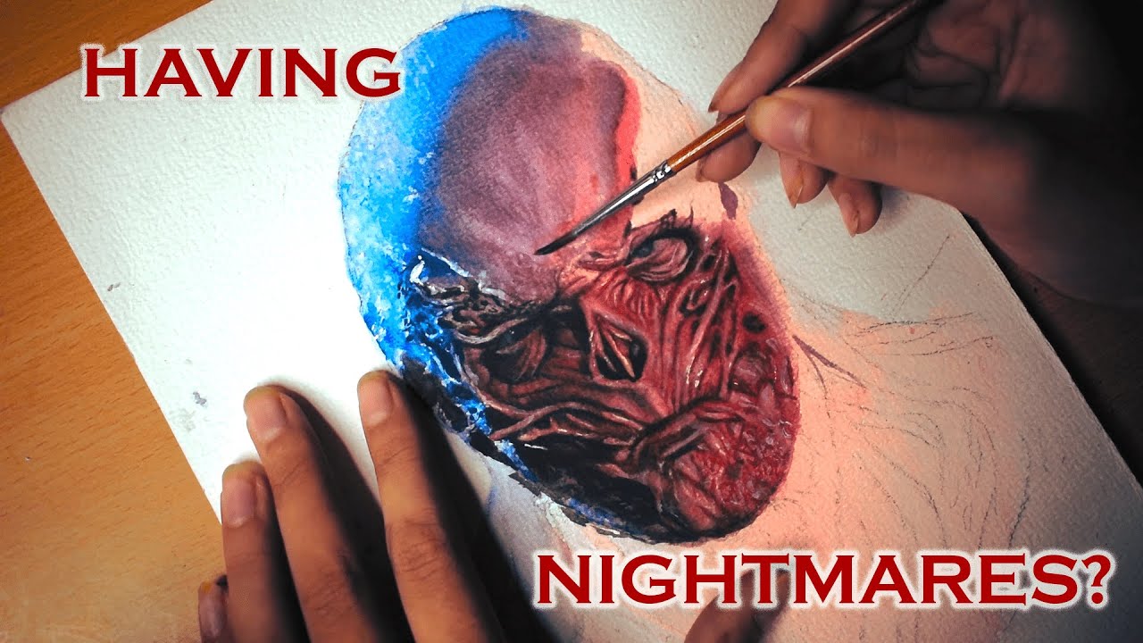 Drawing vecna from stranger things// watercolour painting
