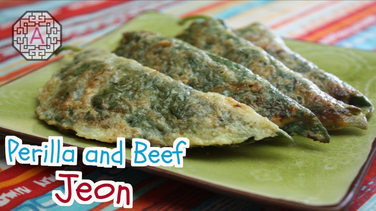 Korean Perilla and Beef Pancakes (깻잎 고기전, GgaetNip GoGiJeon) | Aeri's Kitchen