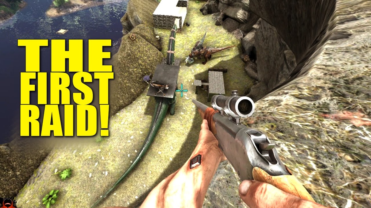The First Raid! (Ark Pvp Tribe Life/The Island) - Ark: Survival Evolved - Ep.2