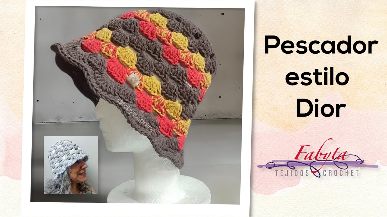Pescador o bucket hat estilo Dior, paso a paso super facil en crochet o ganchillo